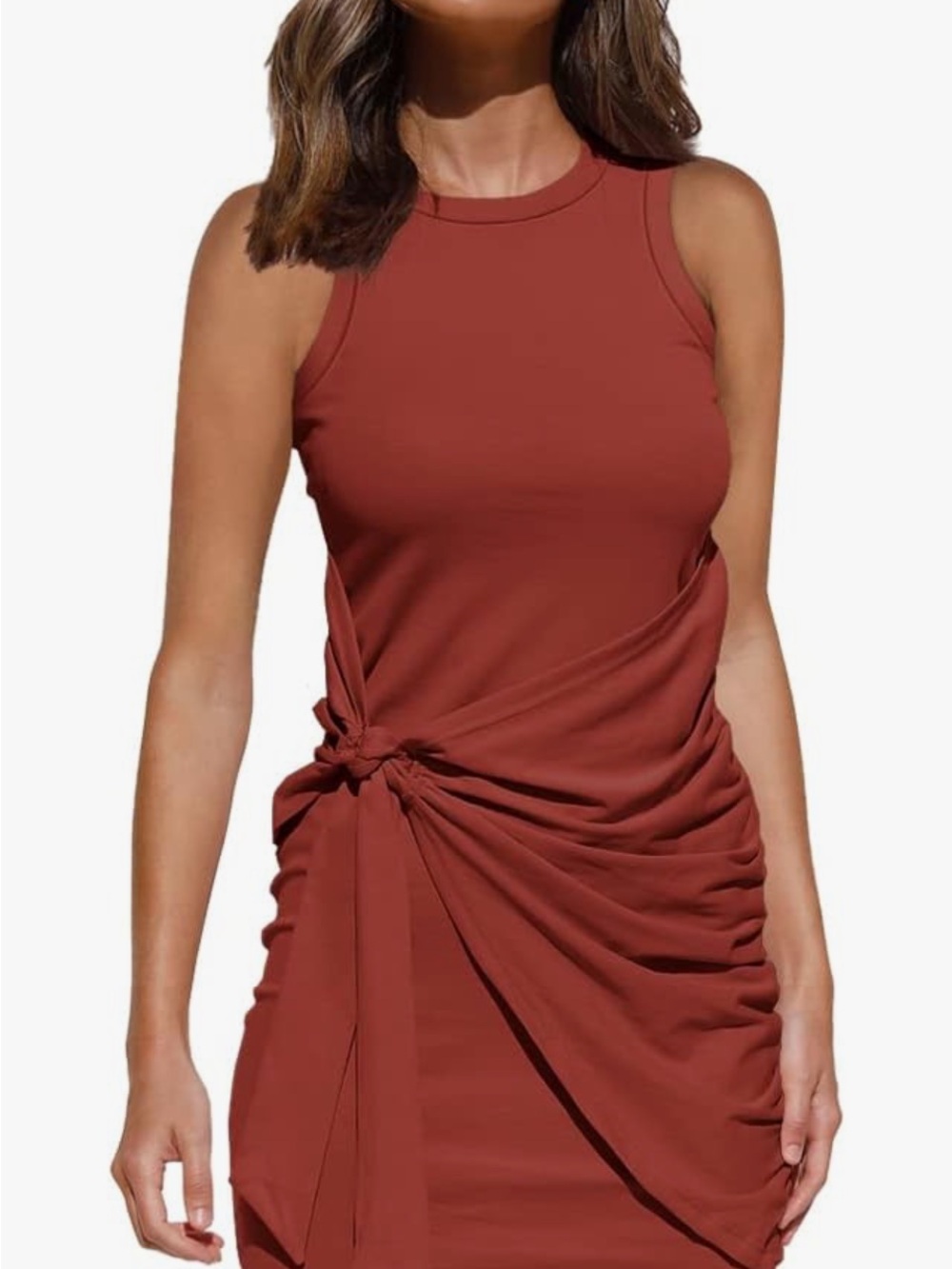 Women's Wrap Dress, Rust